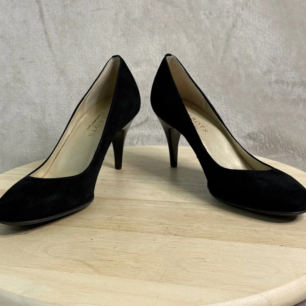 Talbots Womens‎ Black Suede Almond Toe Stiletto Pumps Heels Size 6B